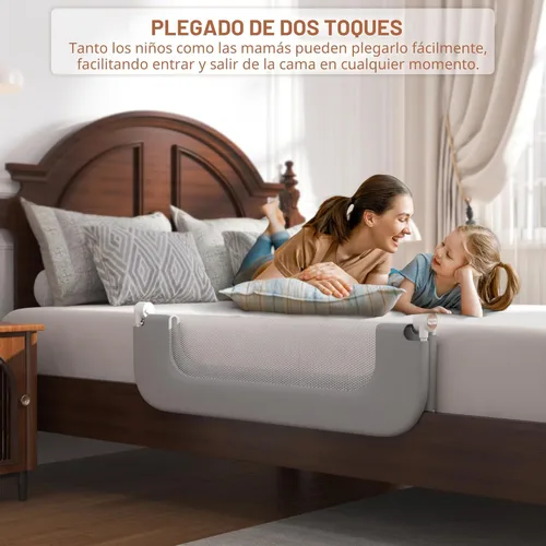 Miniatura 2 de FigTime Baranda de cama para niños pequeños, protector de baranda de cama de bebé para niños, barandas de cama para niños pequeños con ajuste de Gris
