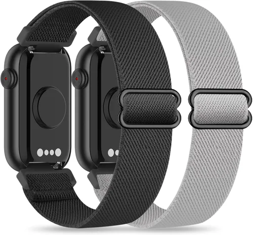 Miniatura 14 de Paquete de 2 bandas elásticas de nailon de 0.63 pulgadas compatibles con FITVII HM08/MorePro HM08/Amzhero-Runfit D26/KALINCO Slim Fitness Tracker