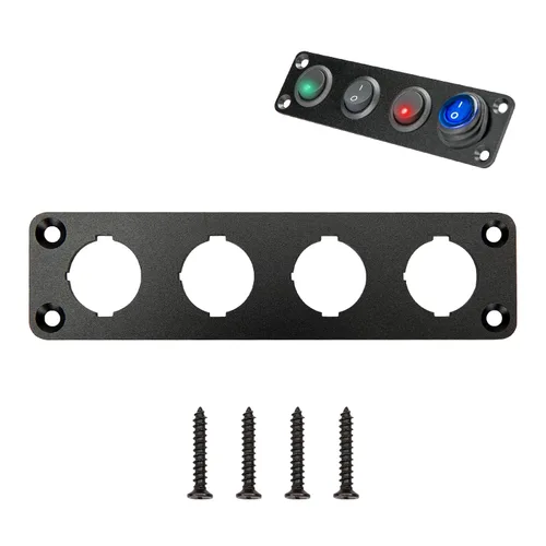 Miniatura 11 de Panel de interruptores, redondo de 12 voltios, panel de interruptores marinos de aluminio, impermeable, panel de interruptor basculante