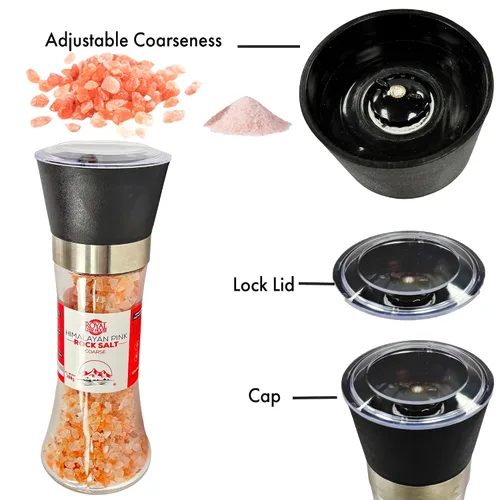 Miniatura 5 de Sal rosa del Himalaya de grano grueso a granel en frasco, cristales gourmet puros 100% naturales, contiene 84 minerales adecuados para exfoliantes