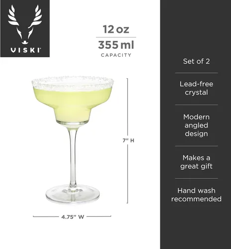 Miniatura 3 de Viski Vasos de cóctel con tallo en ángulo para Aperol Spritz, Campari Spritz, tónico, cócteles clásicos, elegantes vasos de cristal de tallo largo
