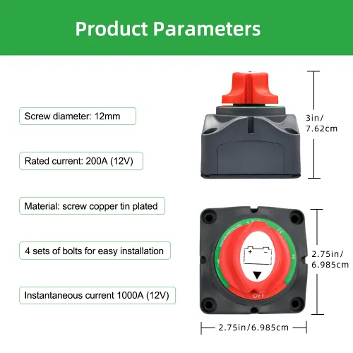 Miniatura 6 de Interruptor de batería de 1-2-2-ambos apagados, 12-48V 200A de alta corriente impermeable desconecta interruptores maestros de corte para automóvil