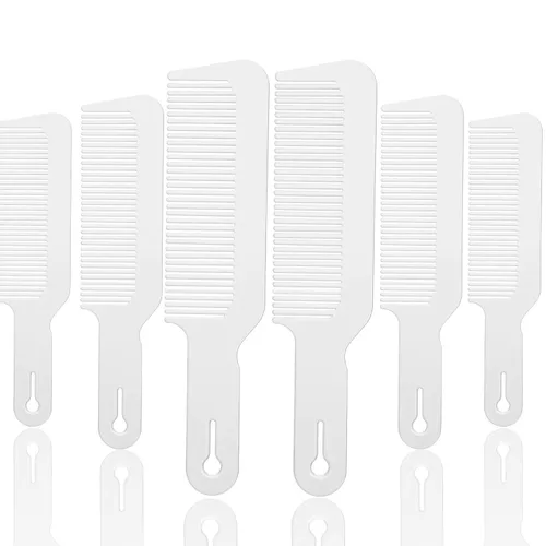 Miniatura 8 de Boao Paquete de 6 peines de plástico rosa para el cabello, peines de peluquería de mezcla de 9 pulgadas para cortes de podadora y encimeras, peines