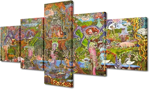 Miniatura 42 de Arte de pared con varios paneles, calendario maya, imágenes de piedra del sol, pinturas de civilización azteca sobre lienzo, sala de estar