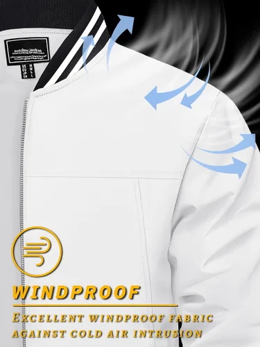 Miniatura 3 de TACVASEN Chaqueta ligera para hombre, casual, primavera, otoño, cortavientos, bombardero, con cremallera, con bolsillo