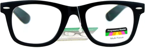 Miniatura 2 de Lentes de lectura progresivos de enfoque múltiple 3 poderes en 1 lector de borde cuadrado de cuerno
