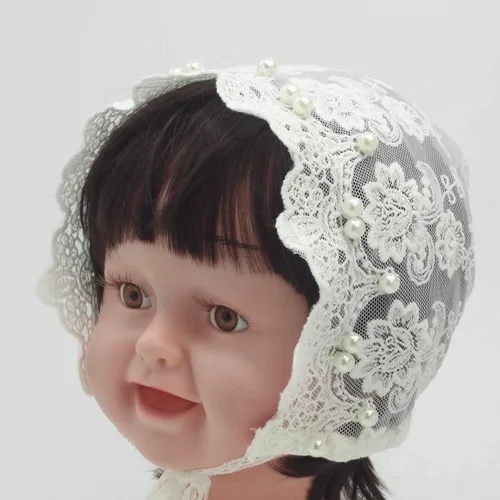Miniatura 5 de Gorro de encaje blanco para bebé, gorro para niña recién nacida, sombrero de verano