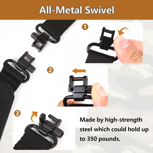 Miniatura 7 de ZYLORA Shotgun Sling with Quick-Grab Handle, 3 Shell Holders and Swivels Fits 12 gauge shotguns with swivel studs; Neoprene comfort pad