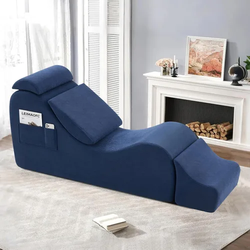 Sillas de yoga para adultos, silla de salón ergonómica para interiores con bolsillo lateral, almohada lumbar, otomana, silla de yoga perfecta para