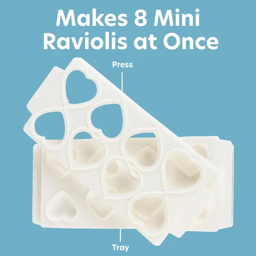 Miniatura 2 de Mini moldes para raviolis de corazón de 2 pulgadas, máquina de pasta rellena casera, bandeja de 2 piezas y prensa para 8 raviolis rellenos, juego