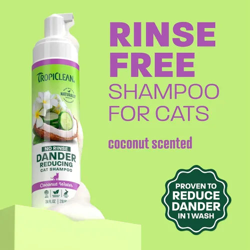 Miniatura 2 de TropiClean Champú sin enjuague sin agua para gatos Tratamiento para la caspa Champú seco hidratante para pieles secas Fabricado en EE. UU.