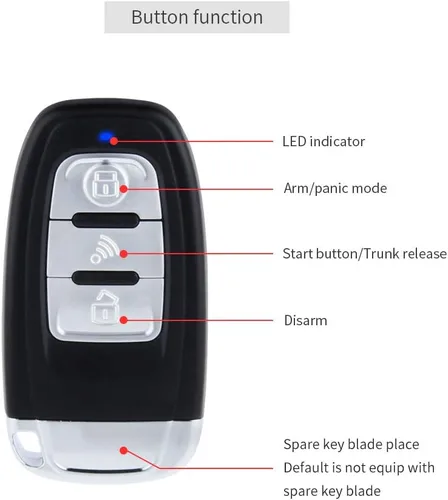 Miniatura 2 de EASYGUARD EC002-LB-NS Sistema de alarma de coche con código variable, entrada sin llave pasiva, botón de arranque/parada táctil, alarma