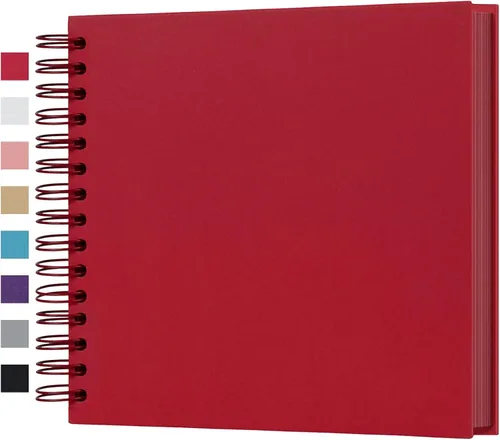 Miniatura 40 de potricher Álbum de scrapbook DIY de 10 x 10 pulgadas, 80 páginas de papel kraft grueso negro en blanco, libro de recuerdos para bodas y aniversarios