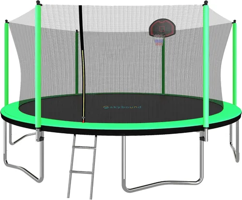 Miniatura 12 de SkyBound Trampoline with Safety Padded Poles - 10ft 12ft 14ft 15ft 16ft Large Outdoor Backyard ASTM Approved Trampolines for Kids & Adults - Heavy