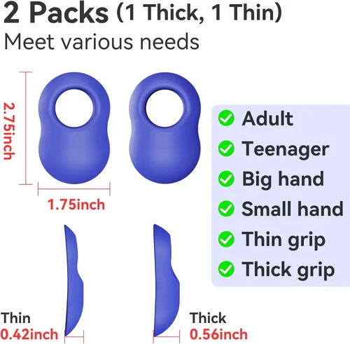 Miniatura 3 de Paquete de 2 protectores de pulgar de béisbol para bateadores profesionales, ayuda de entrenamiento de swing de bateo, protector de pulgar de Azul