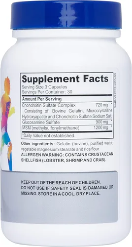 Miniatura 6 de Runner - Suplemento de apoyo articular – Rodillas, espalda, cartílago y articulaciones saludables – Glucosamina condroitina MSM, suplementos