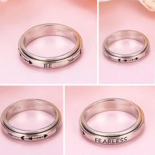 Miniatura 4 de Yearace Anillos giratorios para aliviar la ansiedad, anillo de plata de ley 925 para TDAH y alivio del estrés para mujeres