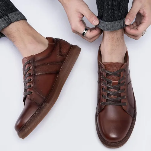 Miniatura 4 de Zapatos deportivos Oxford casuales para hombre, zapatos Oxford de cuero elegantes para caminar, para comodidad diaria, trabajo y ocio