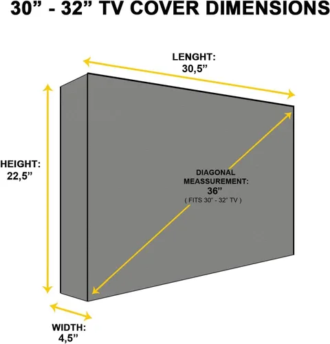 Miniatura 2 de Cubierta de TV para exteriores, serie SAHARA, protector universal resistente a la intemperie para TV de 30 a 32 pulgadas, se adapta a la mayoría