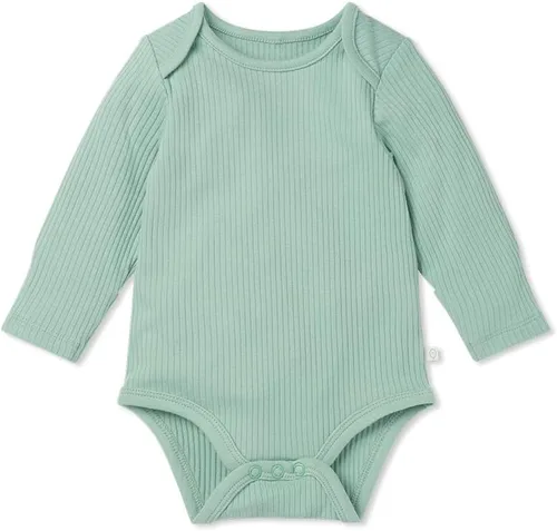 Miniatura 7 de MORI Body unisex de manga larga para bebé de viscosa de bambú y algodón orgánico, cómodo mameluco para niños y niñas