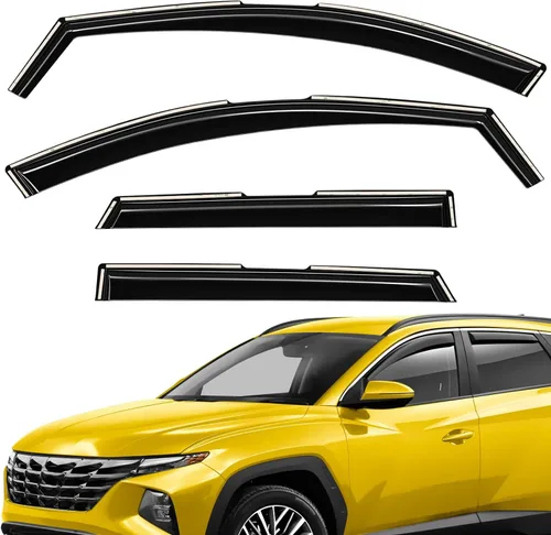Miniatura 13 de Deflectores de ventana extra duraderos en el canal, protectores de lluvia aptos para Toyota RAV4 2019-2025, viseras solares, ventilación de viento