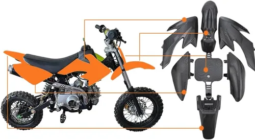 Miniatura 2 de Riloer Con protector de tanque de amortiguador, placa de número para CRF50 XR50 CRF 50 SDG SSR 50cc 110cc 125cc Pit Dirt Bike con perno guardabarros