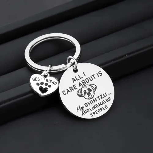 Miniatura 4 de Lywjyb Birdgot perro propietario regalo Shih Tzu perro perro llavero perro mamá regalo Shih Tzu joyería para los amantes del perro mascota regalo