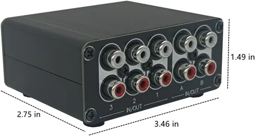 Miniatura 6 de 3 en 2 de salida RCA interruptor de audio estéreo selector divisor de la fuente de señal de entrada - RC32