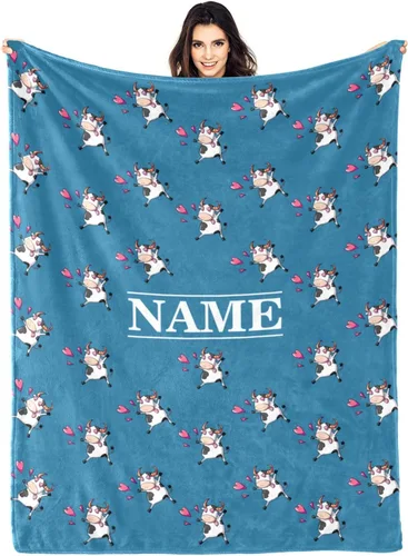 Miniatura 20 de Manta personalizada divertida para amantes de los gatos, manta con nombre personalizado con bonito regalo de gato para personas que aman a