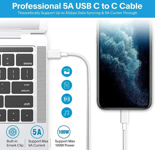 Miniatura 5 de Cargador USB C para MacBook Air/MacBook Pro/Mac Cargador USB C Cargadores de laptop, Bloque de carga Mac Book Pro de 96 W, adaptador de corriente