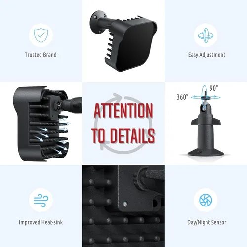 Miniatura 4 de DI20B IR Iluminador Luz de inundación infrarroja de largo alcance para cámara de seguridad (negro, con adaptador de corriente)
