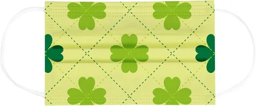 Miniatura 8 de Mascarillas desechables para el día de San Patricio para adultos, diseño de tréboles verdes irlandeses, decoración de la cara, 3 capas, no tejidas