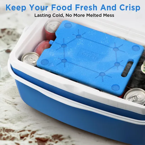 Miniatura 3 de OUTXE Bolsas de hielo para enfriadores – Grandes, 10 x 13 pulgadas, ahorro de espacio, reutilizables, de larga duración, paquetes de congelador frío