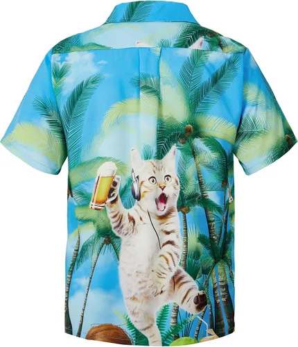 Miniatura 132 de Camisa hawaiana para hombre, con estampado floral, cómoda, con botones, casual, manga corta, ropa de playa para hombre