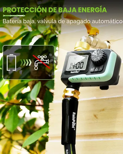 Miniatura 9 de Temporizador de aspersor RAINPOINT con pivote de latón, temporizador de agua programable para manguera de jardín con retardo por lluvia/riego