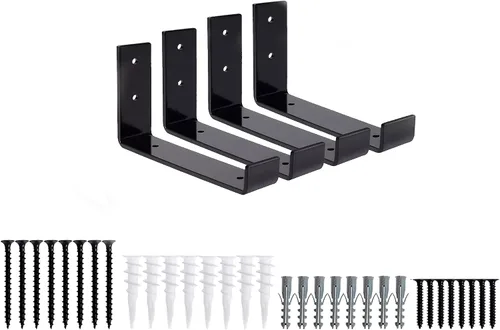 Miniatura 3 de Soportes de estante Paquete de 4 soportes flotantes resistentes de 6.0 pulgadas de largo x 4.0 pulgadas de alto x 1.5 pulgadas de ancho, estantes