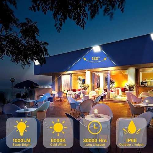Miniatura 5 de SKYWORLD Paquete de 2 focos LED de 10 W para exteriores, luces de seguridad de 1000 lúmenes, lámpara exterior de 6000 K, luz blanca diurna, IP66