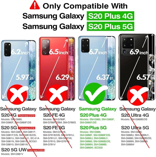 Miniatura 2 de KIOMY Funda transparente para Samsung Galaxy S20 Plus 5G Hybrid Hard PC Back con TPU suave parachoques [protección contra caídas de grado militar] a