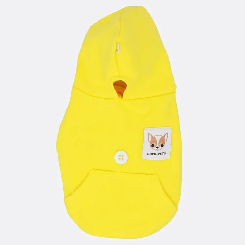 Miniatura 3 de LOPHIPETS Sudaderas con capucha de algodón para perros pequeños, chihuahua, ropa para cachorros, abrigo para clima frío, color amarillo, XS