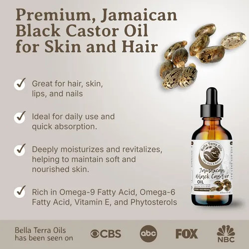 Miniatura 2 de Bella Terra Oils Aceite de ricino negro puro para cabello y piel – 1 galón, fortificante e hidratante, brillo, hidrata