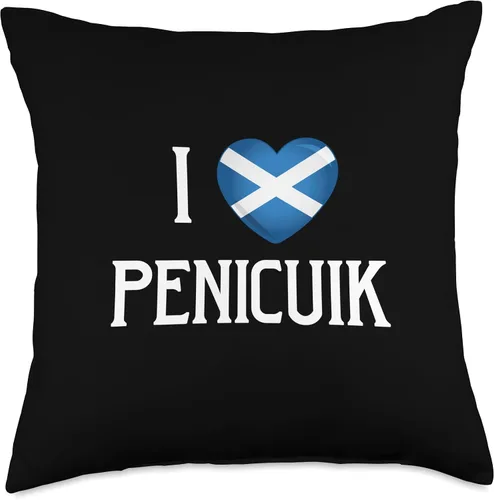 Miniatura 4 de I Love Penicuik Scotland Flag Heart Saltire Scottish Throw Pillow