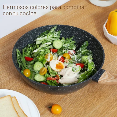 Miniatura 6 de Juego de utensilios de cocina de cerámica 15PCS ollas y sartenes antiadherentes (negro15)