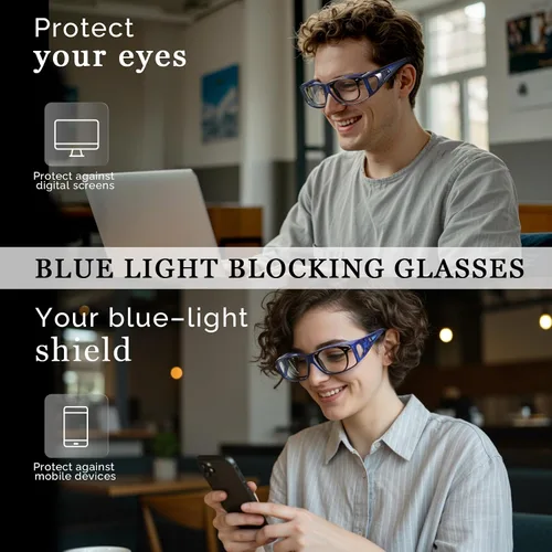 Miniatura 5 de LVIOE Fit Over Blue Light Blocking Glasses and Computer Eyewear- Wear Over Prescription Glasses/Reading Glasses/RX Glasses