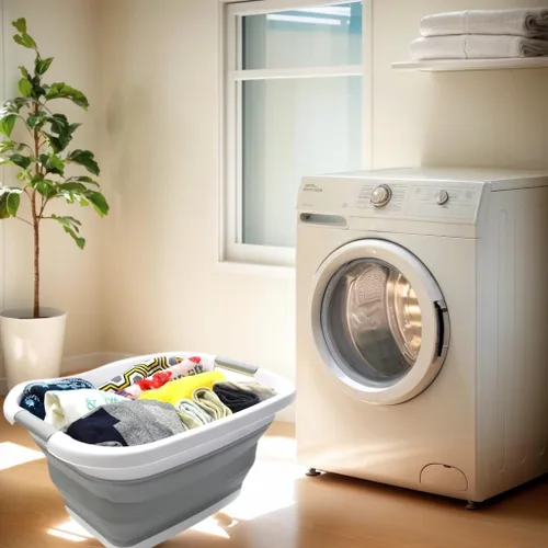 Miniatura 5 de SAMMART Cesta de lavandería plegable de 25L (6.6 galones) - Contenedor/organizador de almacenamiento plegable, capacidad de agua: 20L (5.28 galones)