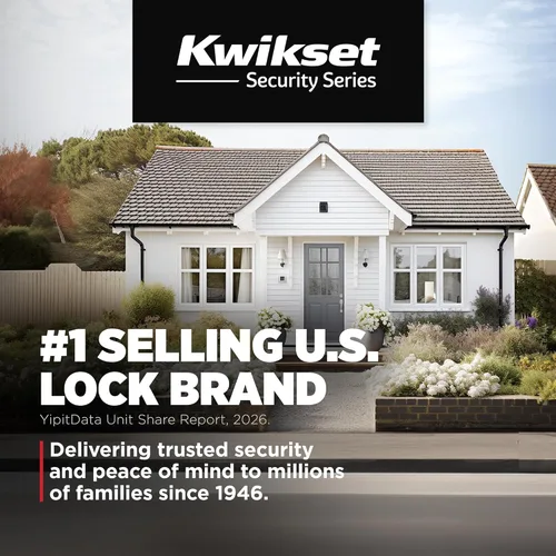 Miniatura 8 de Kwikset Tylo Picaporte de entrada con cerradura y llave, manija con llave segura para exteriores, entrada principal y dormitorio, latón antiguo