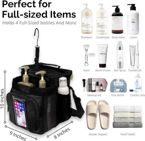 Miniatura 2 de TERRA HOME Bolsa portátil XL para ducha, artículos esenciales para la habitación del dormitorio universitario para hombres, mujeres, estudiantes