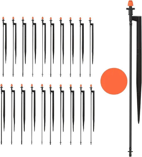 Miniatura 9 de Cabezales de aspersor de riego de 180 grados: boquilla de aspersor micro en estaca de 12 pulgadas con tubo de 1/4" - emisores de pulverización por