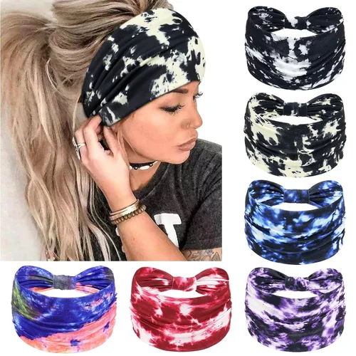 Miniatura 32 de Awumbuk Diademas anchas para mujeres anudadas antideslizantes bandas para la cabeza suaves diadema turbante accesorios para el cabello boho africano