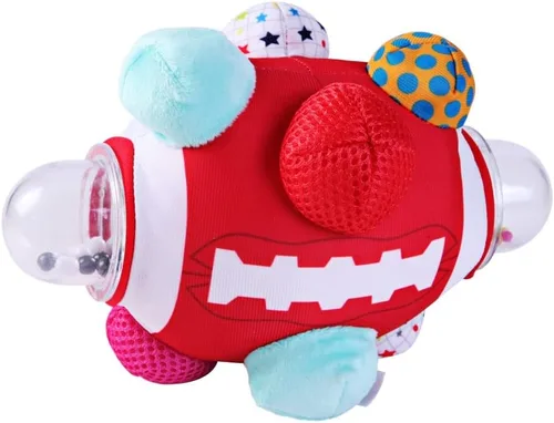 Pelota de fútbol con baches para desarrollo cognitivo de bebés, niños y niñas, recién nacidos a 36 meses, juguete sensorial de sonajero de fútbol