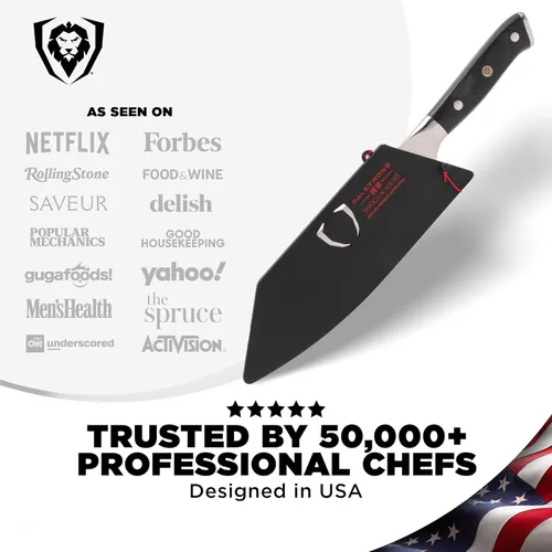 Miniatura 6 de DALSTRONG Cuchillo de chef híbrido y cuchillo de chef de 8 pulgadas, serie Shogun ELITE, The 'Crixus', cuchillo de cocina japonés AUS-10V Super